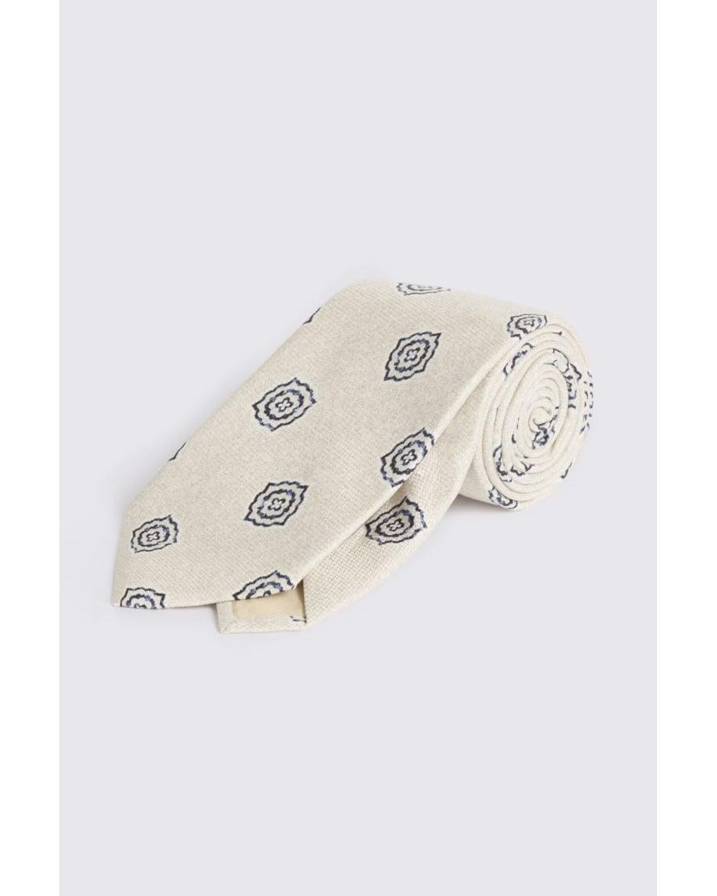 Tessitura bottinelli White Italian Off- Silk Medallion Tie for men