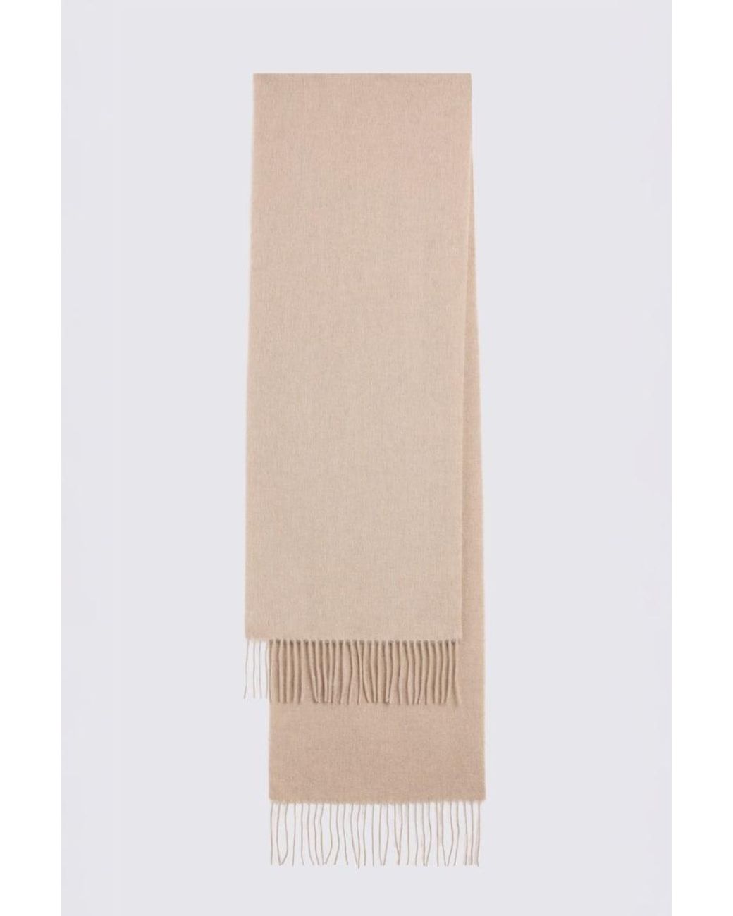 Moss Bros Natural Taupe Cashmere Blend Scarf for men