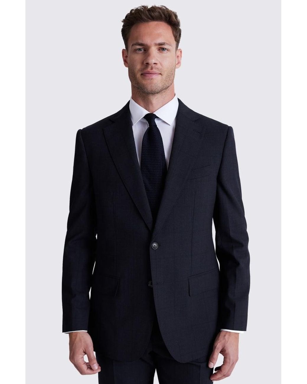 Slim Fit Moss Bros Navy Check Suit Moss Regular Fit Check Suit