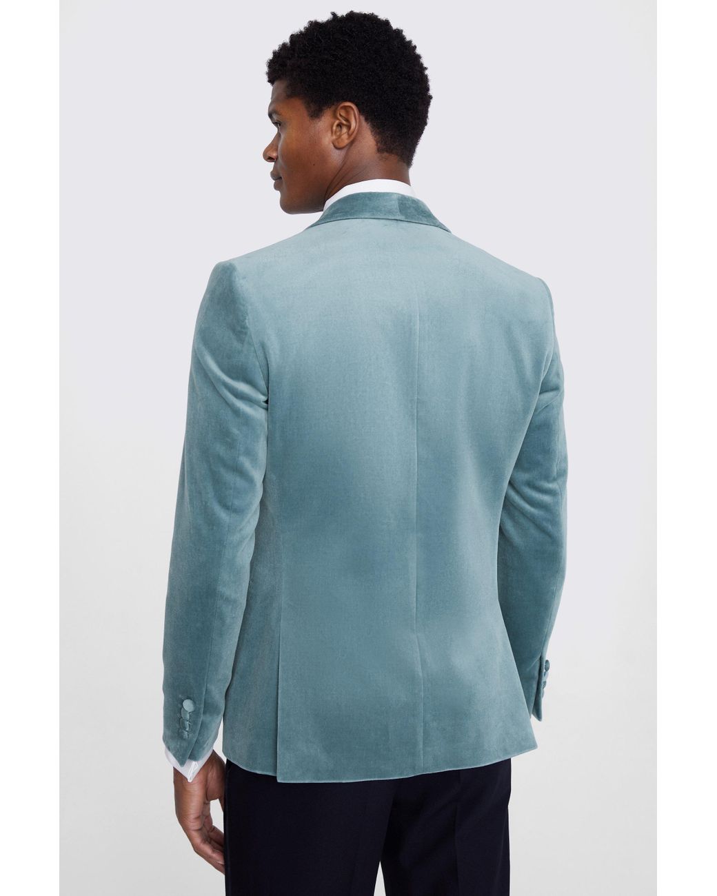 Moss Slim Fit Teal Velvet Jacket in Blue for Men Lyst UK