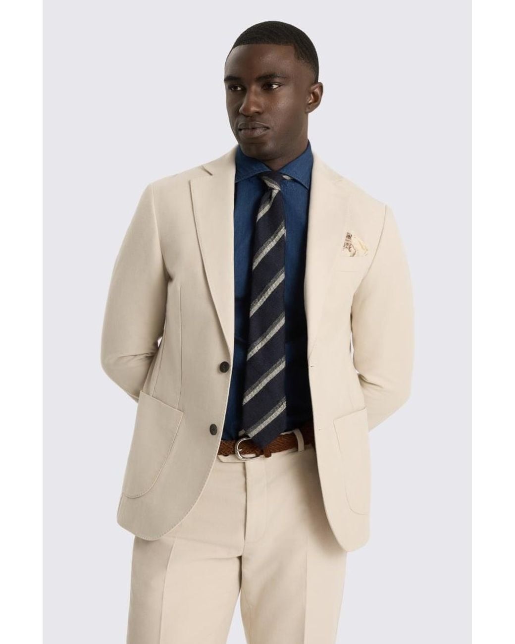 Moss Bros Natural Winter Moleskin Jacket for men