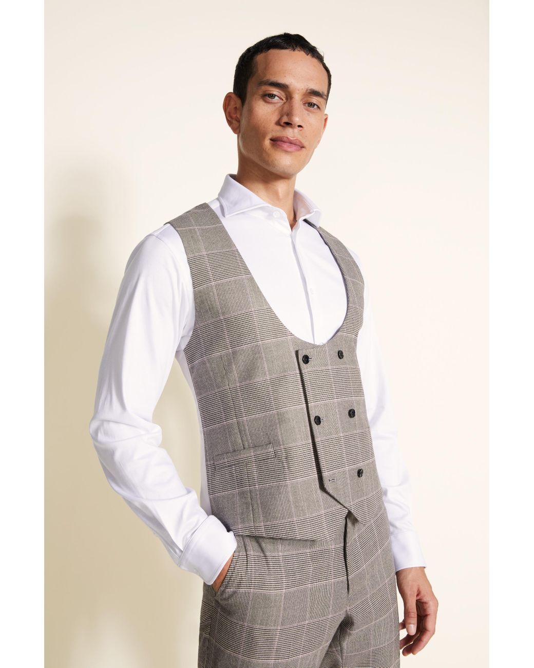 black check waistcoat