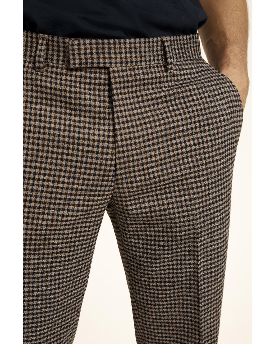 Moss London Tweed Slim Fit Brown Blue 