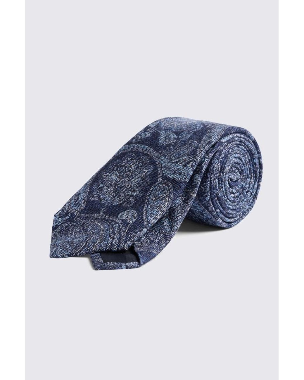 Tessitura bottinelli Blue Italian Silk Paisley Tie for men