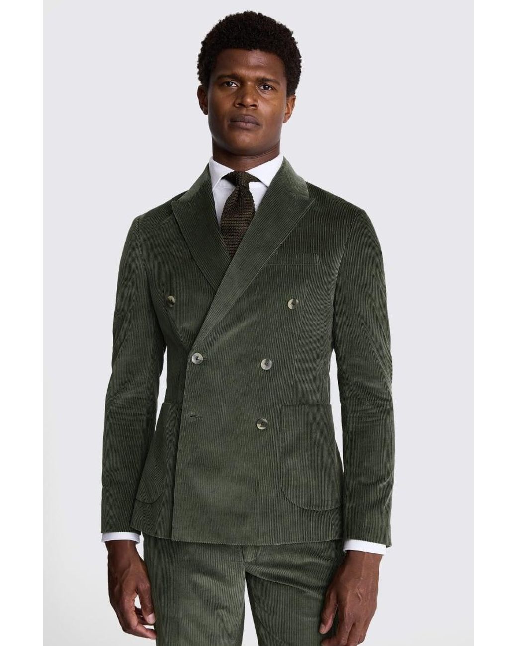 Suit Moss Bros Double Breasted Jacket Moss Slim Fit Corduroy Suit