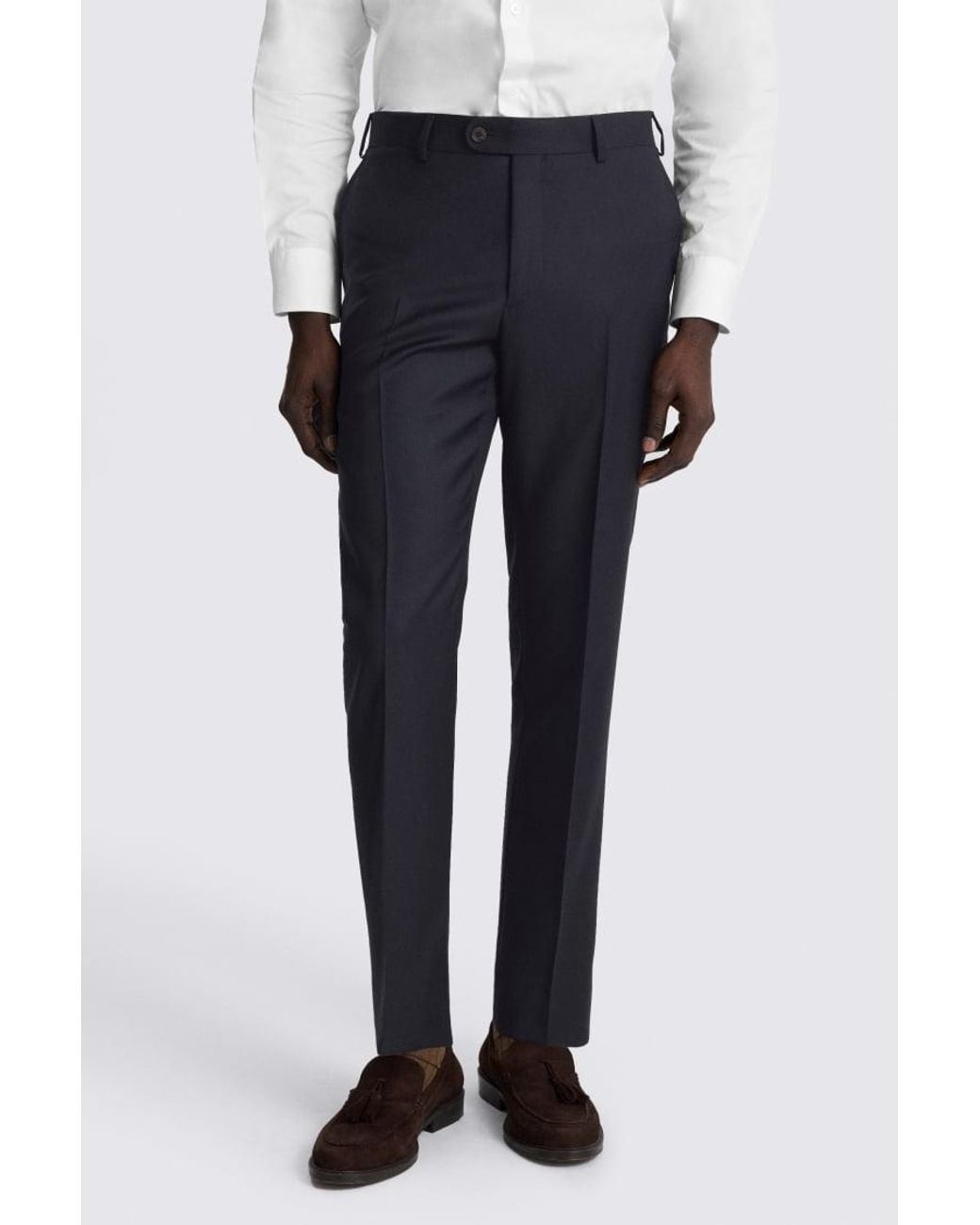 Barberis Blue Tailored Fit Twill Trousers for men