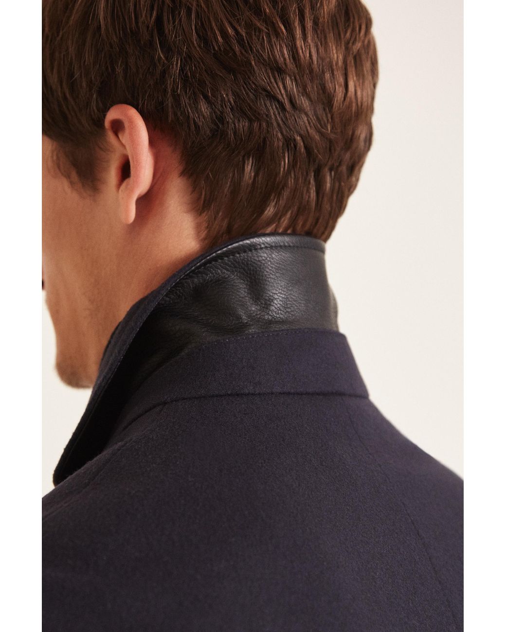 HUGO Navy Malte Overcoat in Blue for 