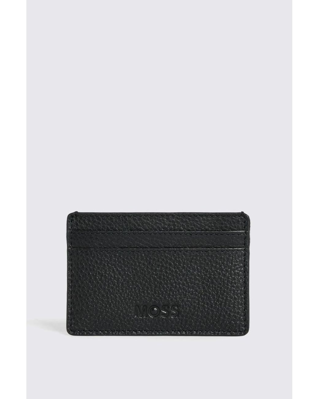 Moss Bros Black Grained Leather Cardholder for men