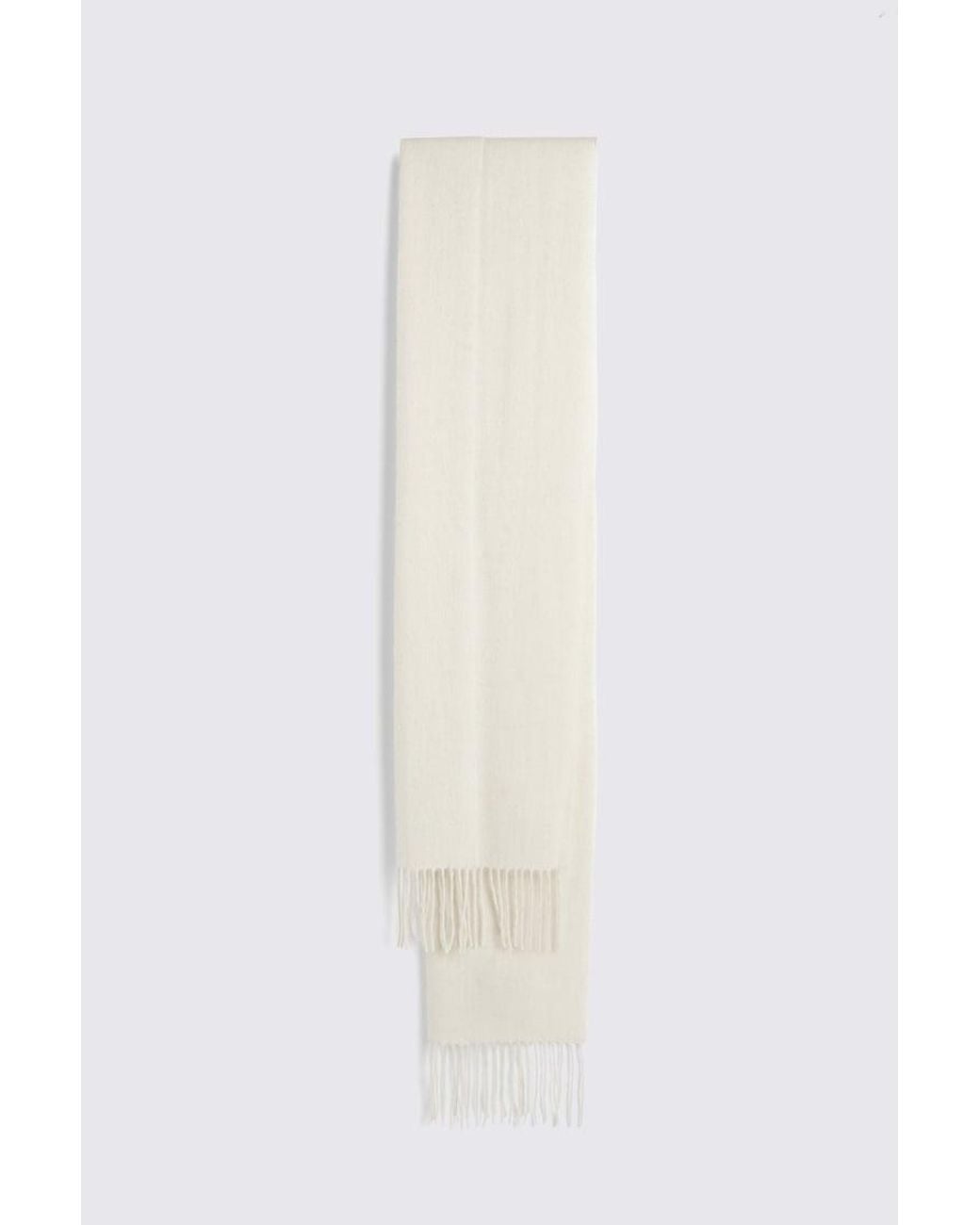 Moss Bros White Winter Cashmere Blend Scarf for men