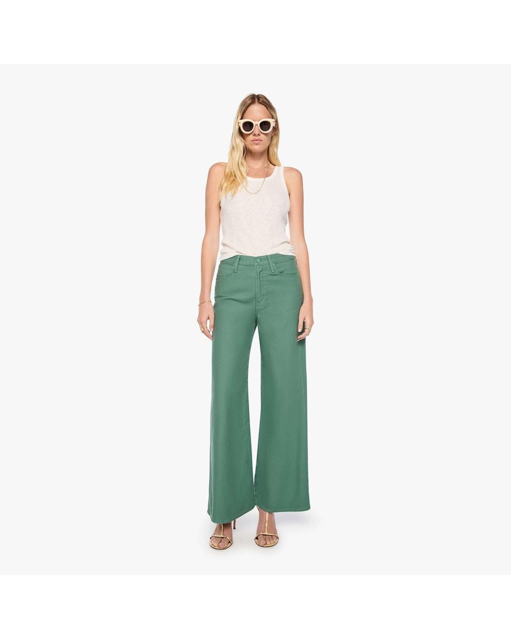 Mother Green The Ditcher Roller Zip Skimp Dark Ivy Pants