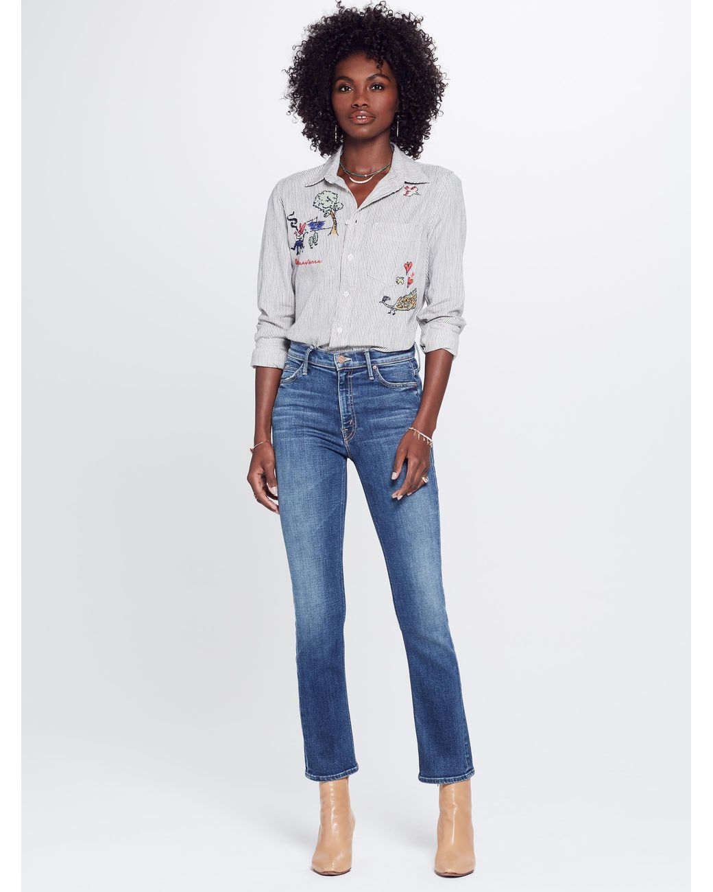 Mother Denim The Mid Rise Dazzler Ankle 