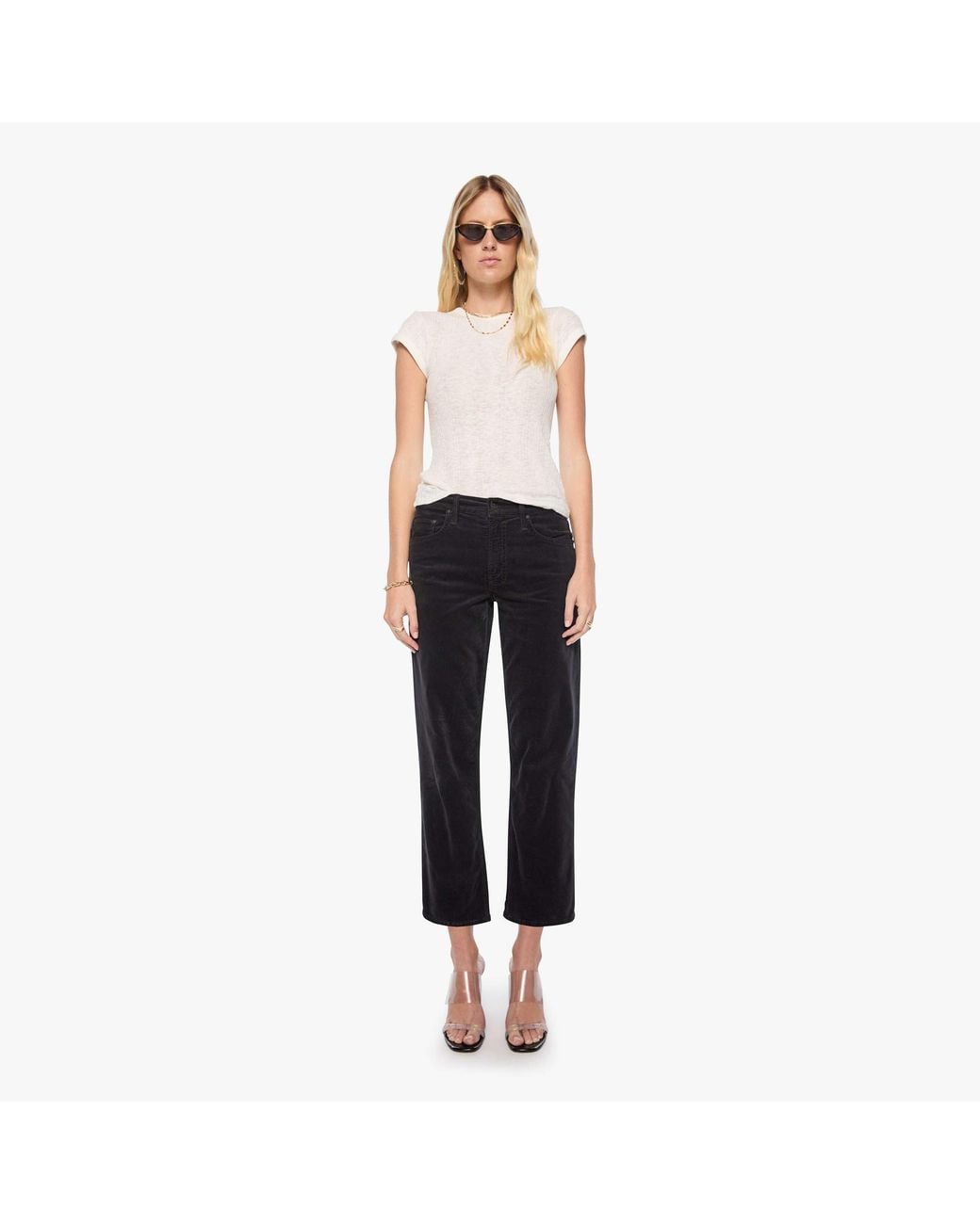 Mother White The Newbie Ankle Beluga Pants