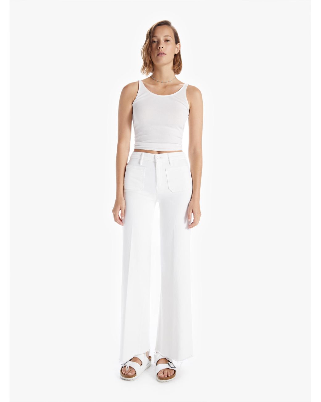 Mother The Patch Pocket Roller Fray in White | Lyst Australia