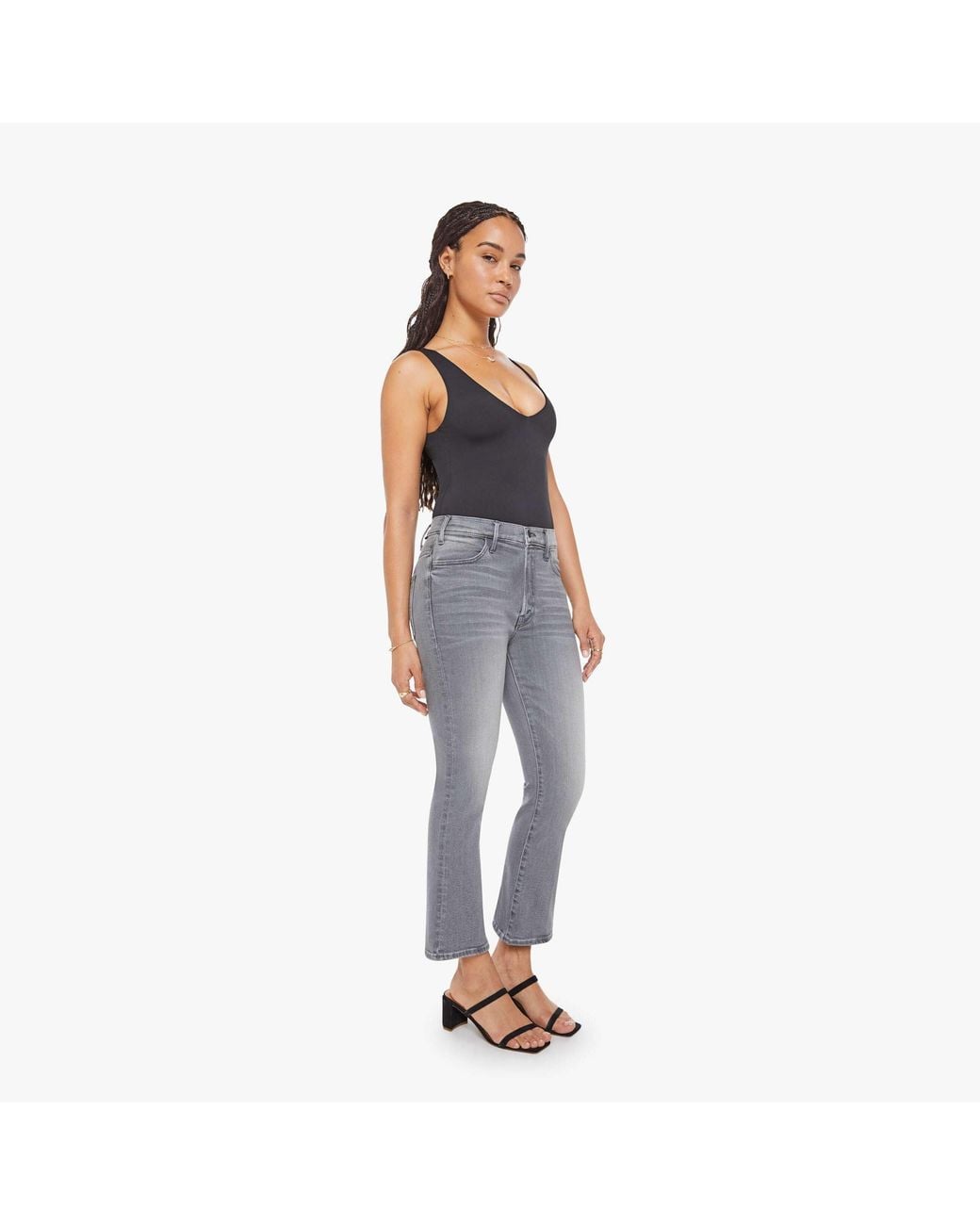 Mother Blue Petites The Lil Hustler Ankle Escape Goat Jeans