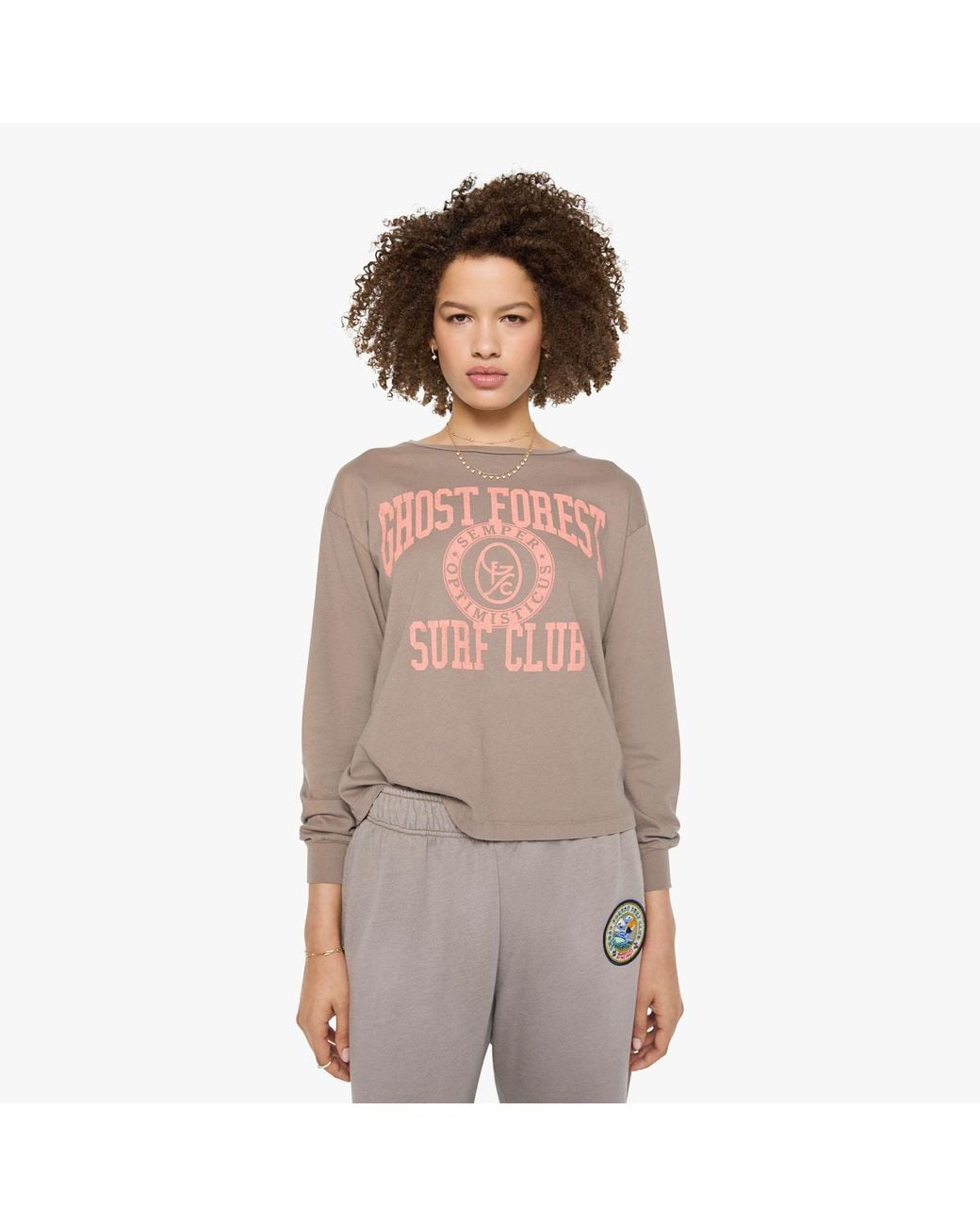 Ghost Forest Surf Club Brown L/ Spar T-Shirt Gfsc Magic Mushroom