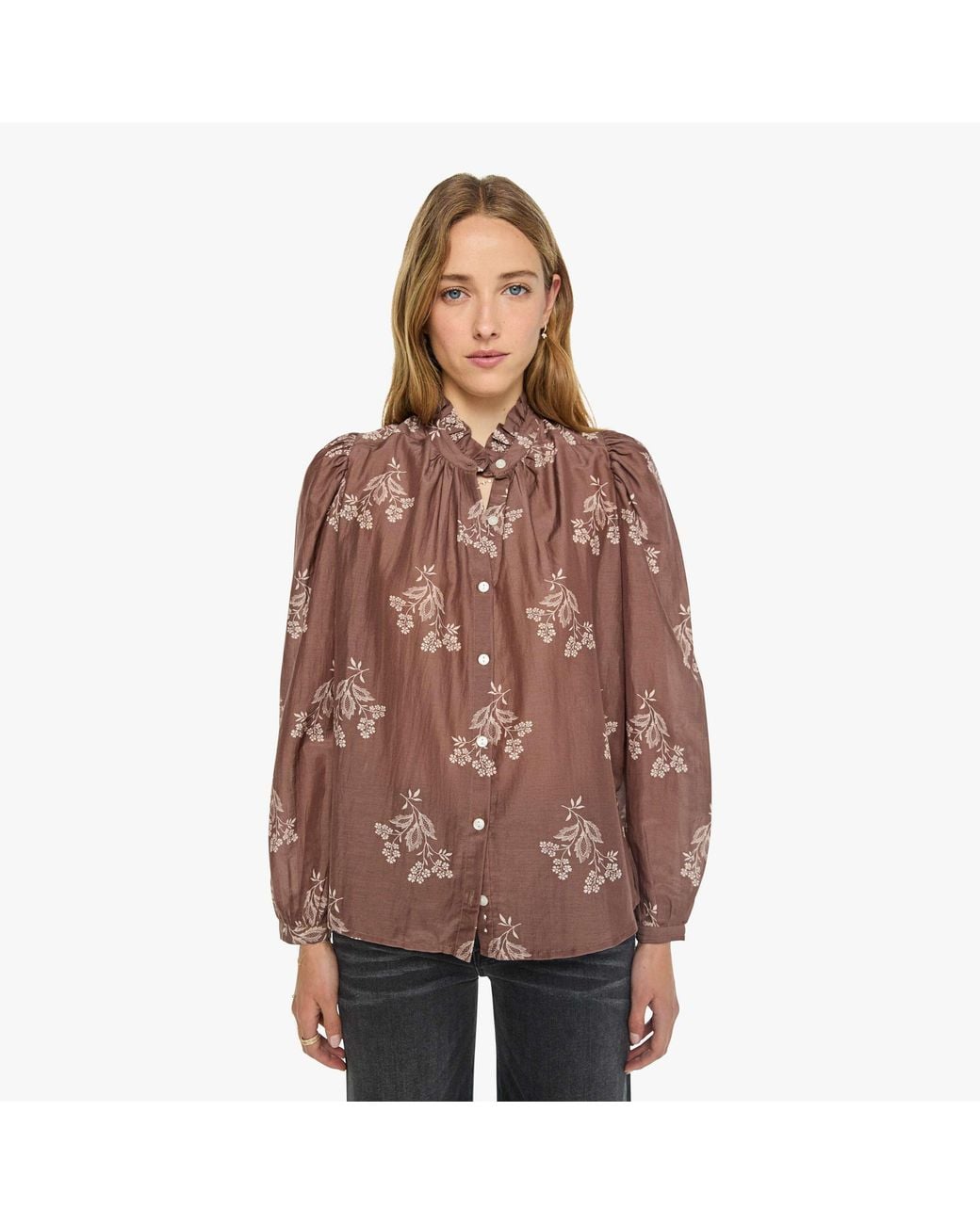 Alix Of Bohemia Brown Annabel Shirt Doe Elderflower