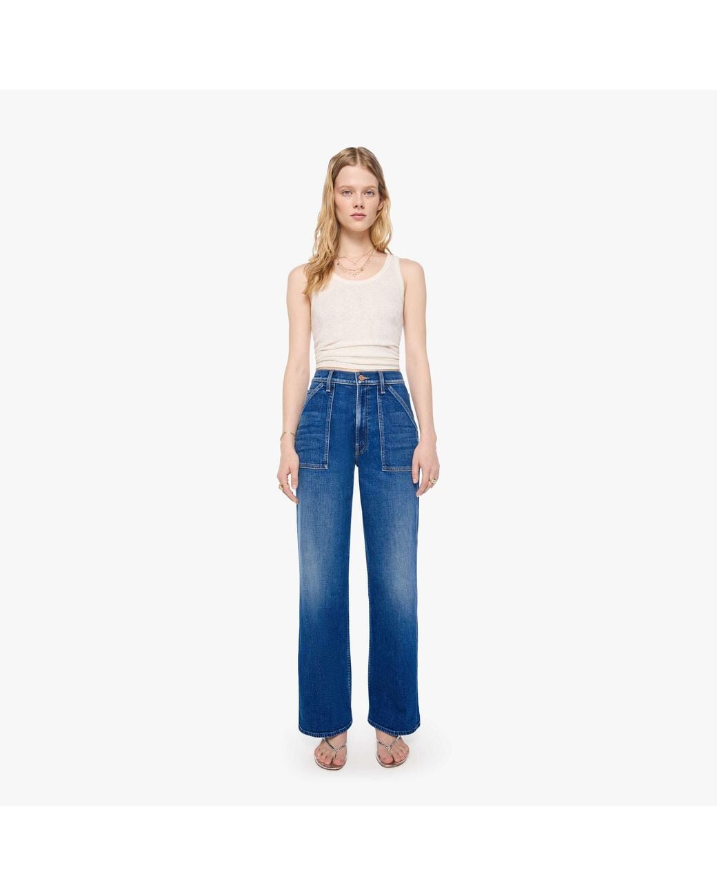 Mother Blue Petites The Lil Patch Maven Spare Me Drama Jeans