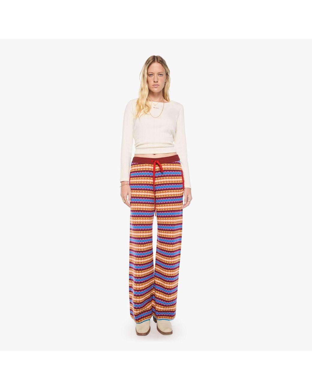 Mother Red The Quickie Skimp Jacquard Pants