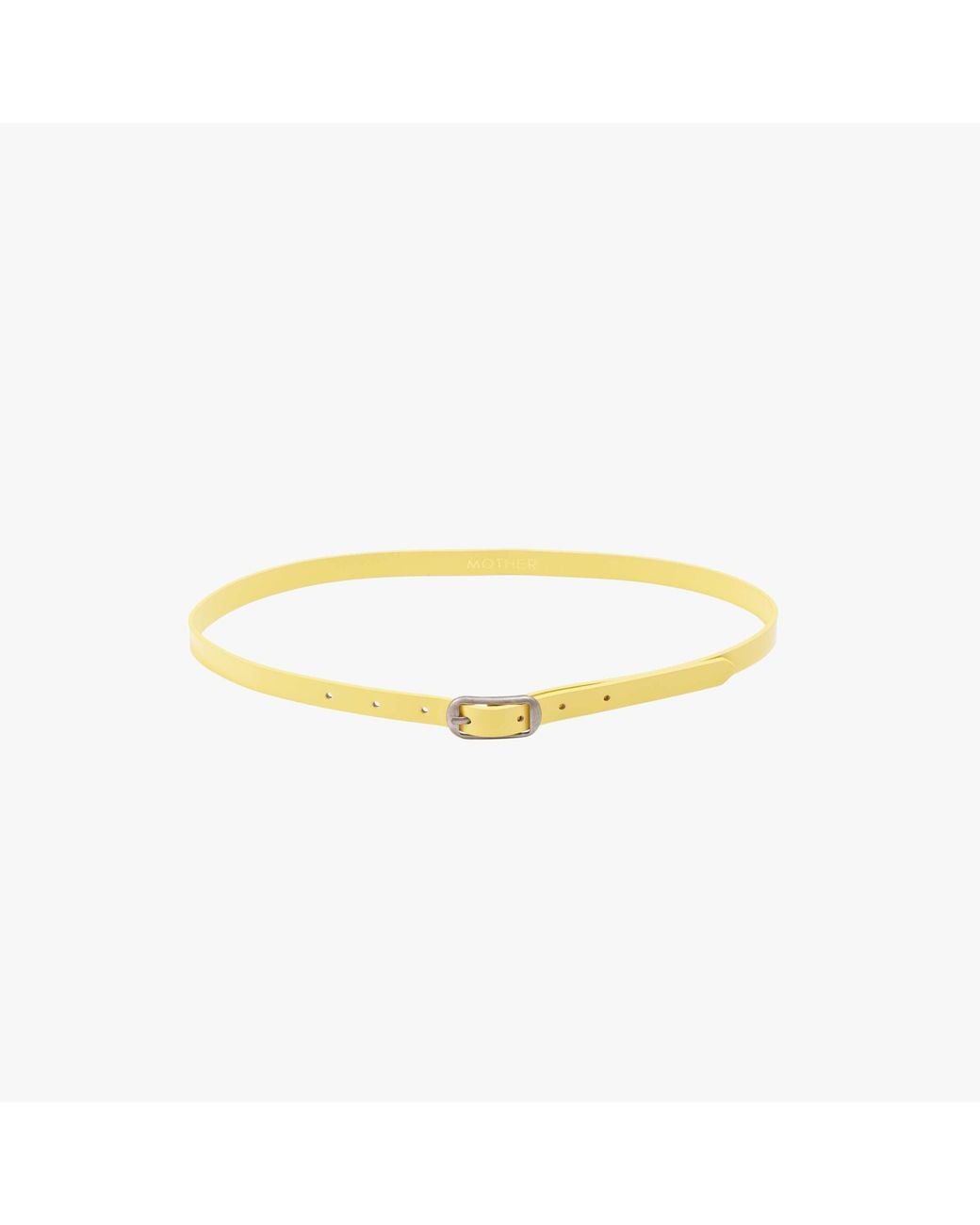 Mother Yellow The Patent Leather Belt Merry Go Round Lemon Jeans