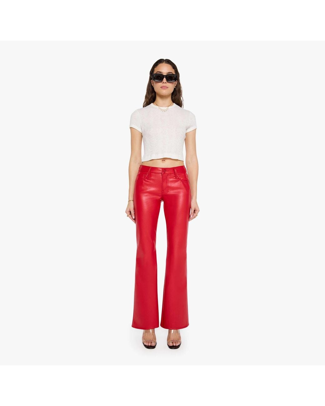 Mother Red The Jinx Sneak Cherry Pants