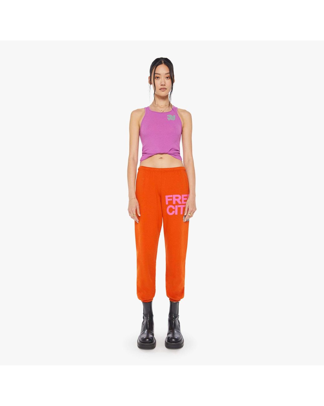 Orange free city sweatpants hotsell