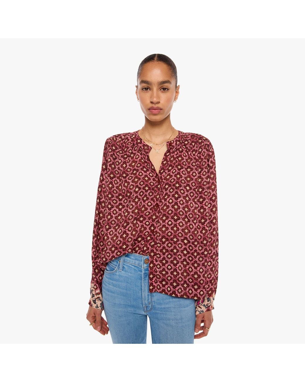 Natalie Martin Red Tolan Shirt Mosaic Spice