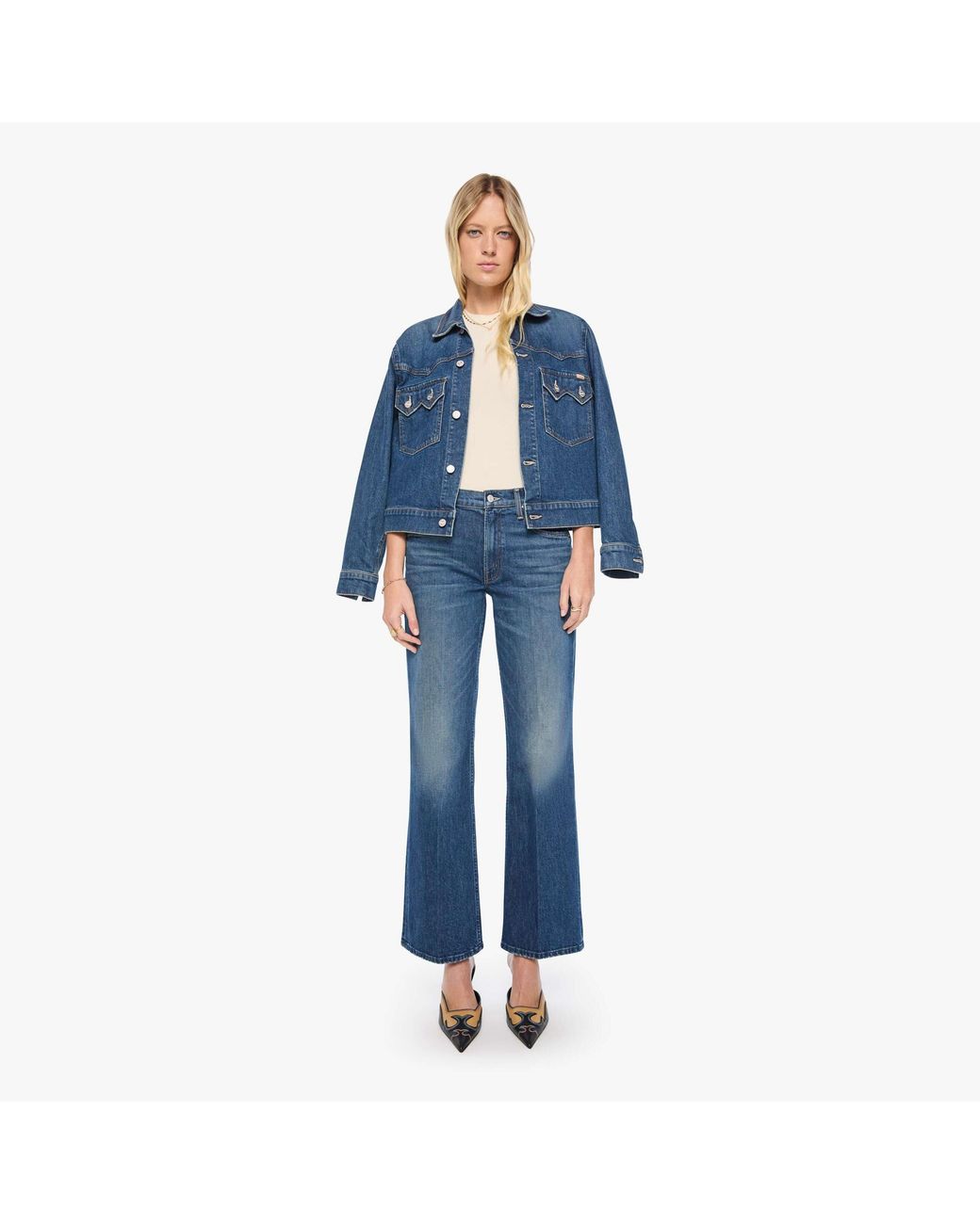 Mother Blue The Bookie Sneak Buckaroo Jeans