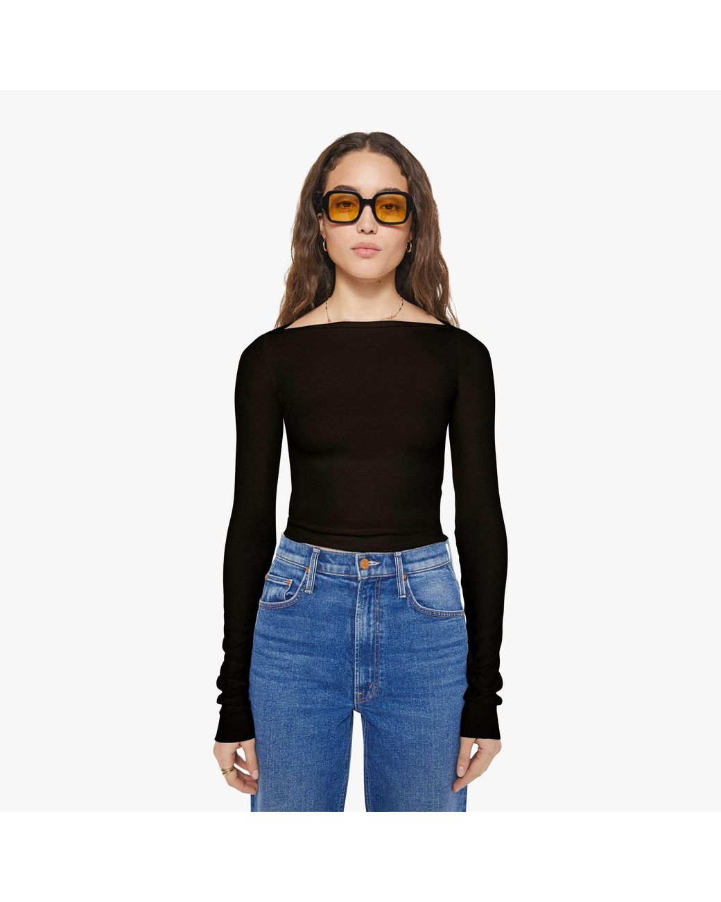 ÉTERNE Blue Long Sleeve Boatneck Top