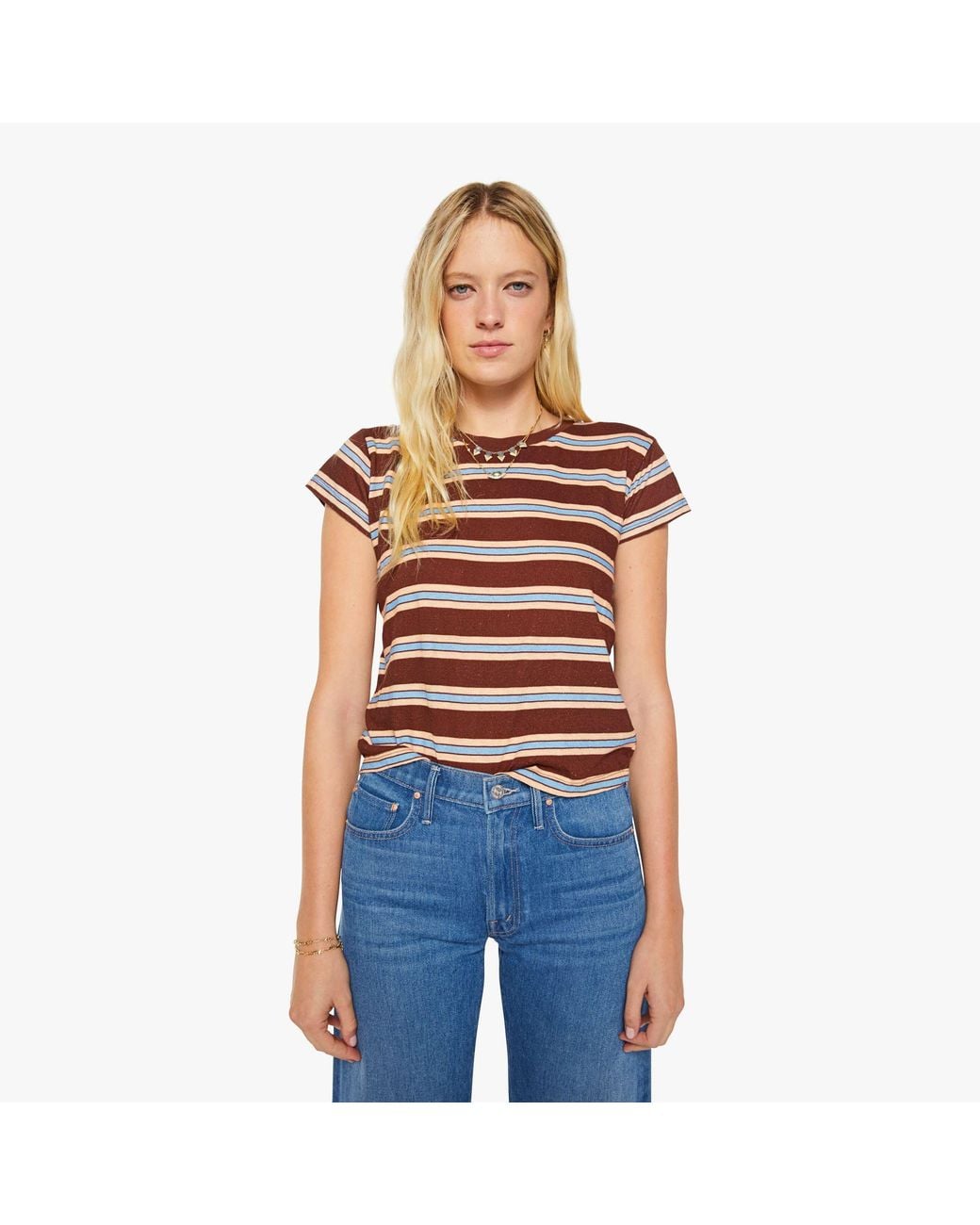 Mother Blue The Boxy Goodie Rum Rasin Stripe T-Shirt