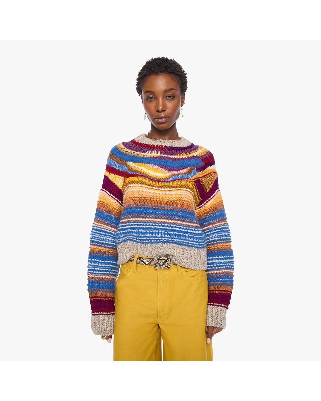 Mother Orange The Boxy Jumper Multi Color Shirt