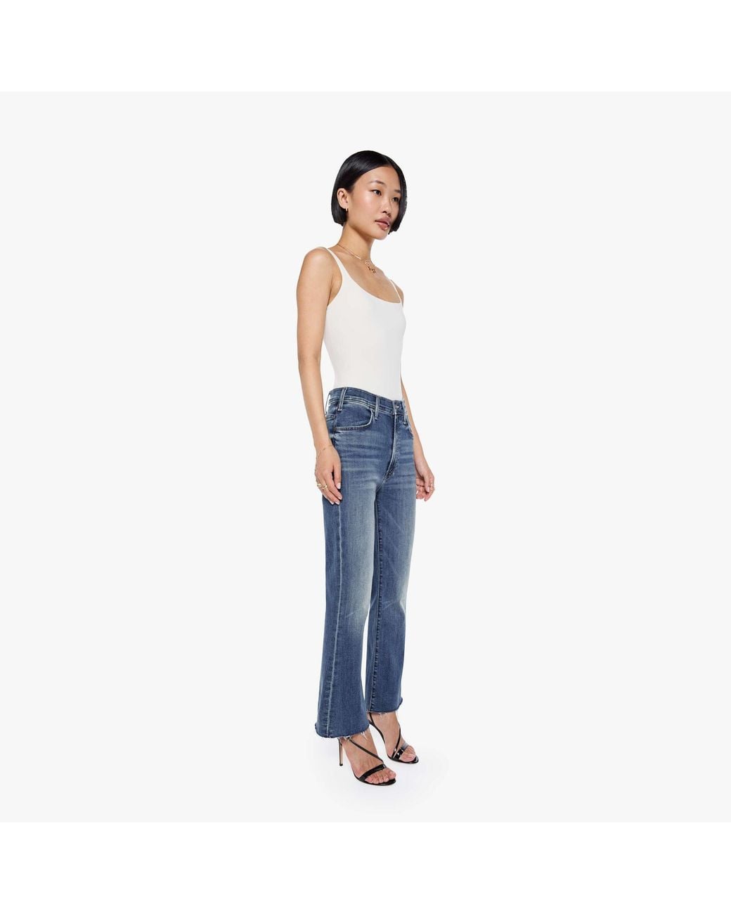 Mother Blue Petites The Lil Hustler Ankle Fray Healing Jar Jeans