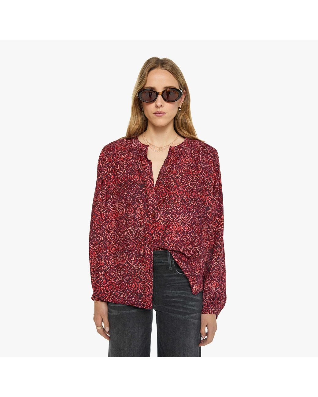 Natalie Martin Red Tolan Shirt Sunburst Poppy