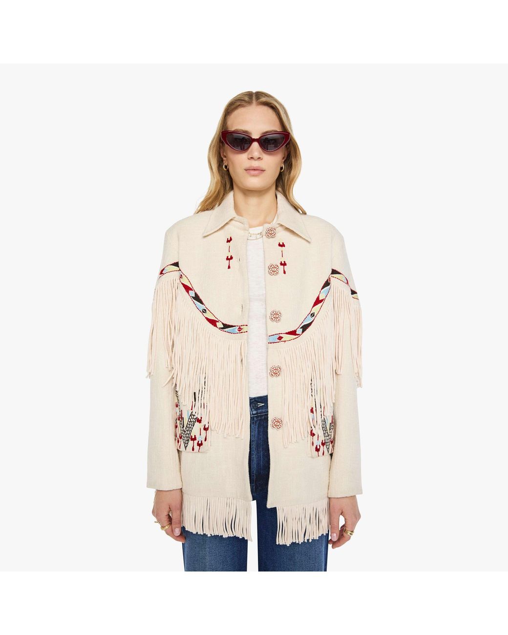 Alix Of Bohemia Natural Ranger Fringe Jacket Prairie