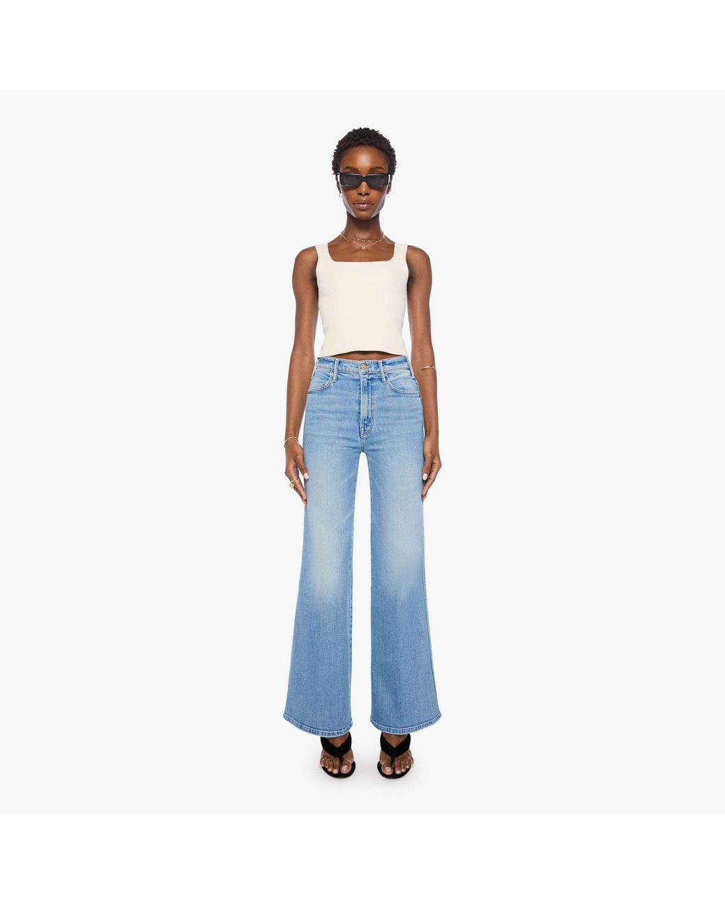 Mother Blue The Hustler Roller Double Sneak Saddle Up Jeans