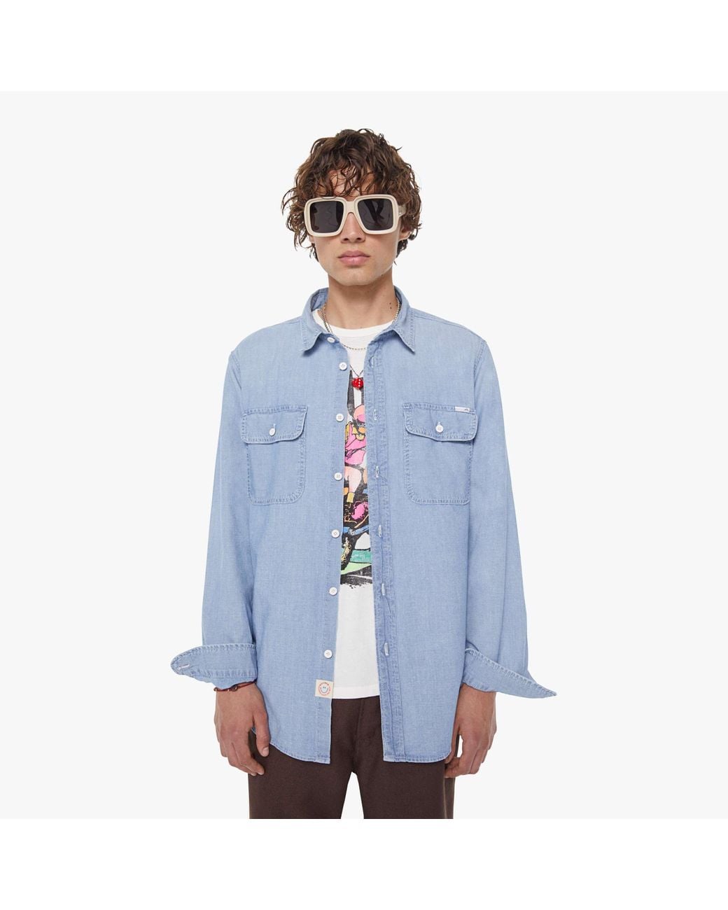 Mother Blue The Rounded Freeze Talking Shop Shirt for men