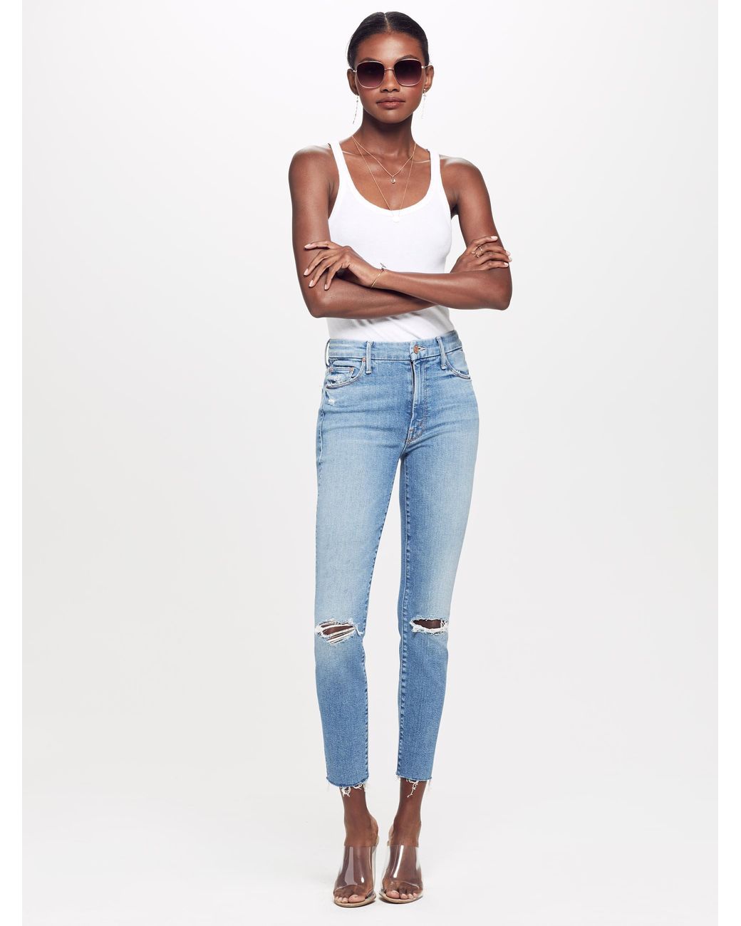 High Waisted Looker Ankle Fray Shoot 
