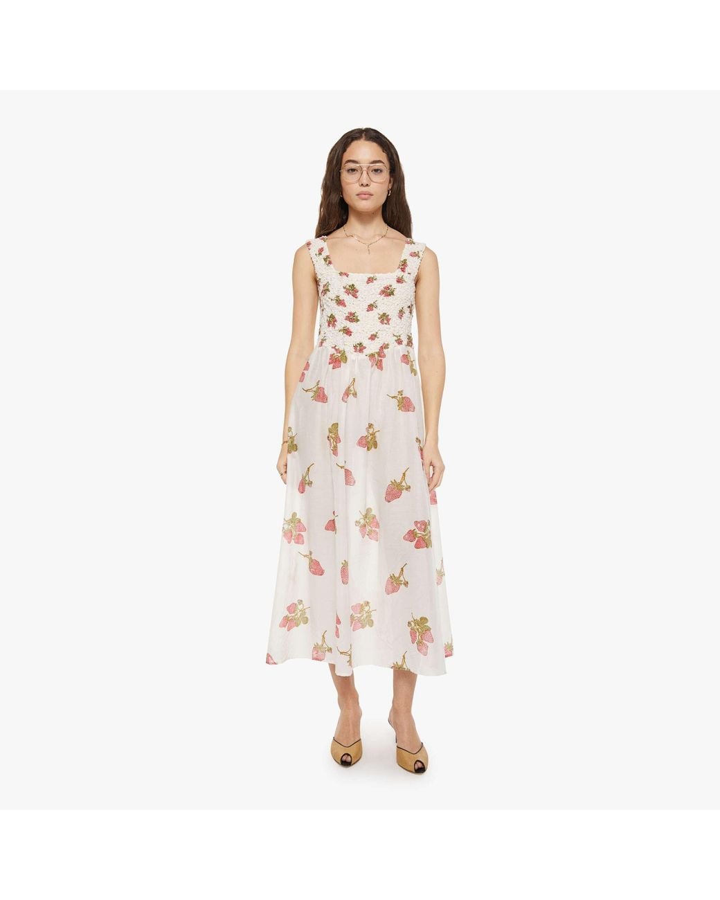 Alix Of Bohemia Natural Kay Dress Strawberry Dot