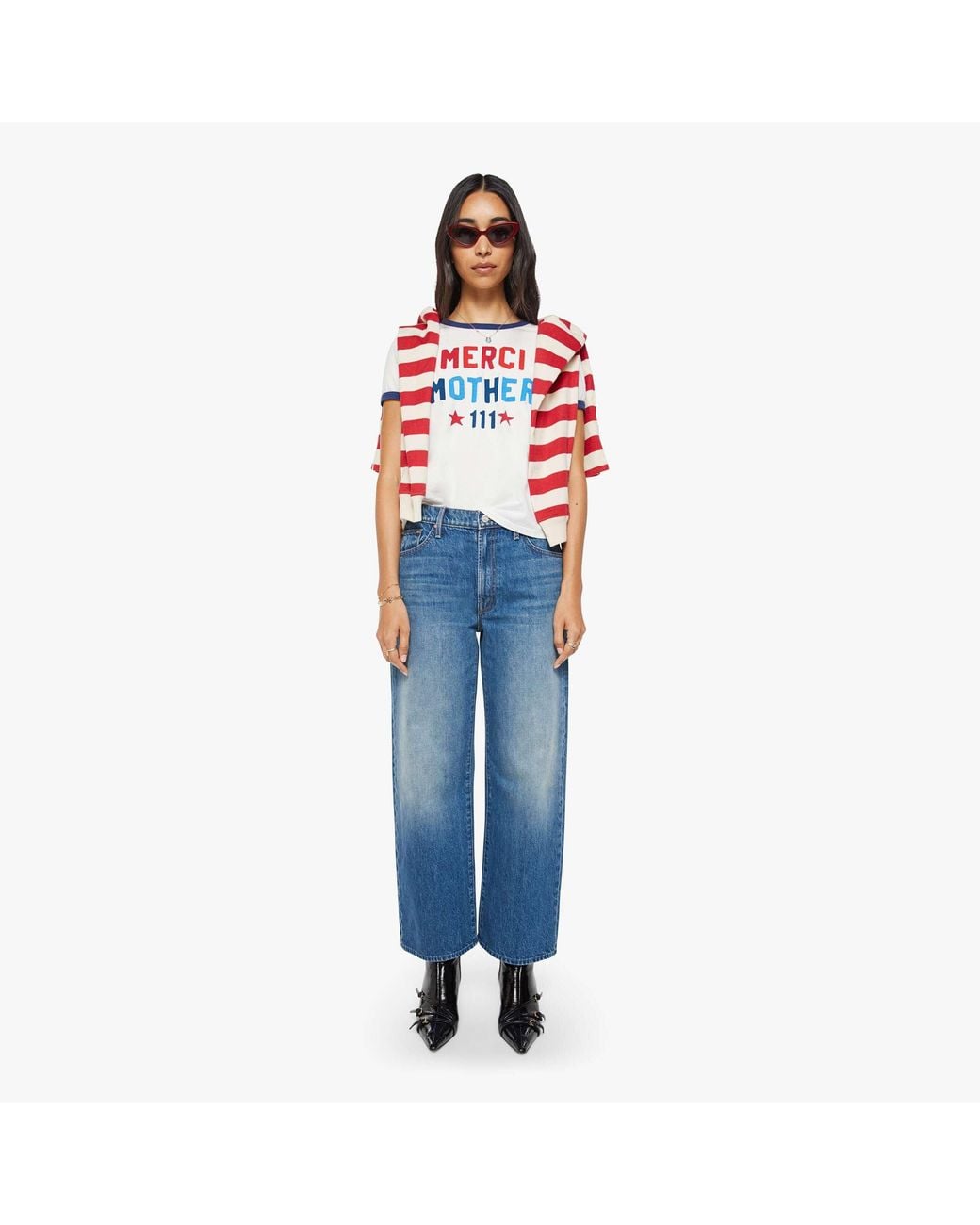 Mother Blue Merci X The Dodger Ankle Thumb Jeans