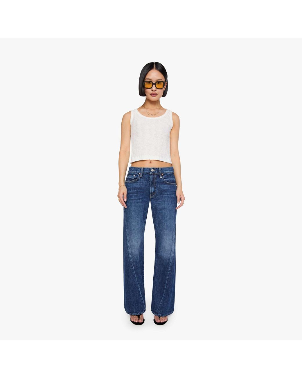 Mother Blue Petites The Lil Bookie Twist Sneak Did You Bring Me Anything? Jeans