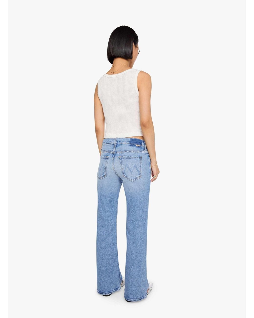 Mother Petites The Lil Jinx Sneak Sow Surreal Jeans in Blue | Lyst