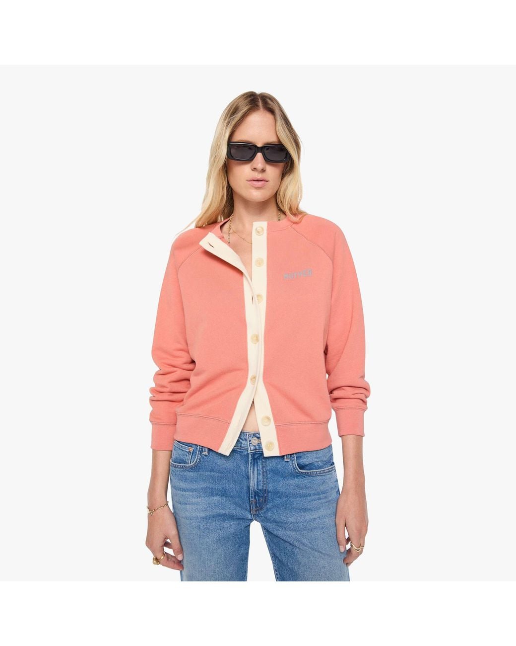 Mother Red The Boxy Cardigan Speed Queen Shirt