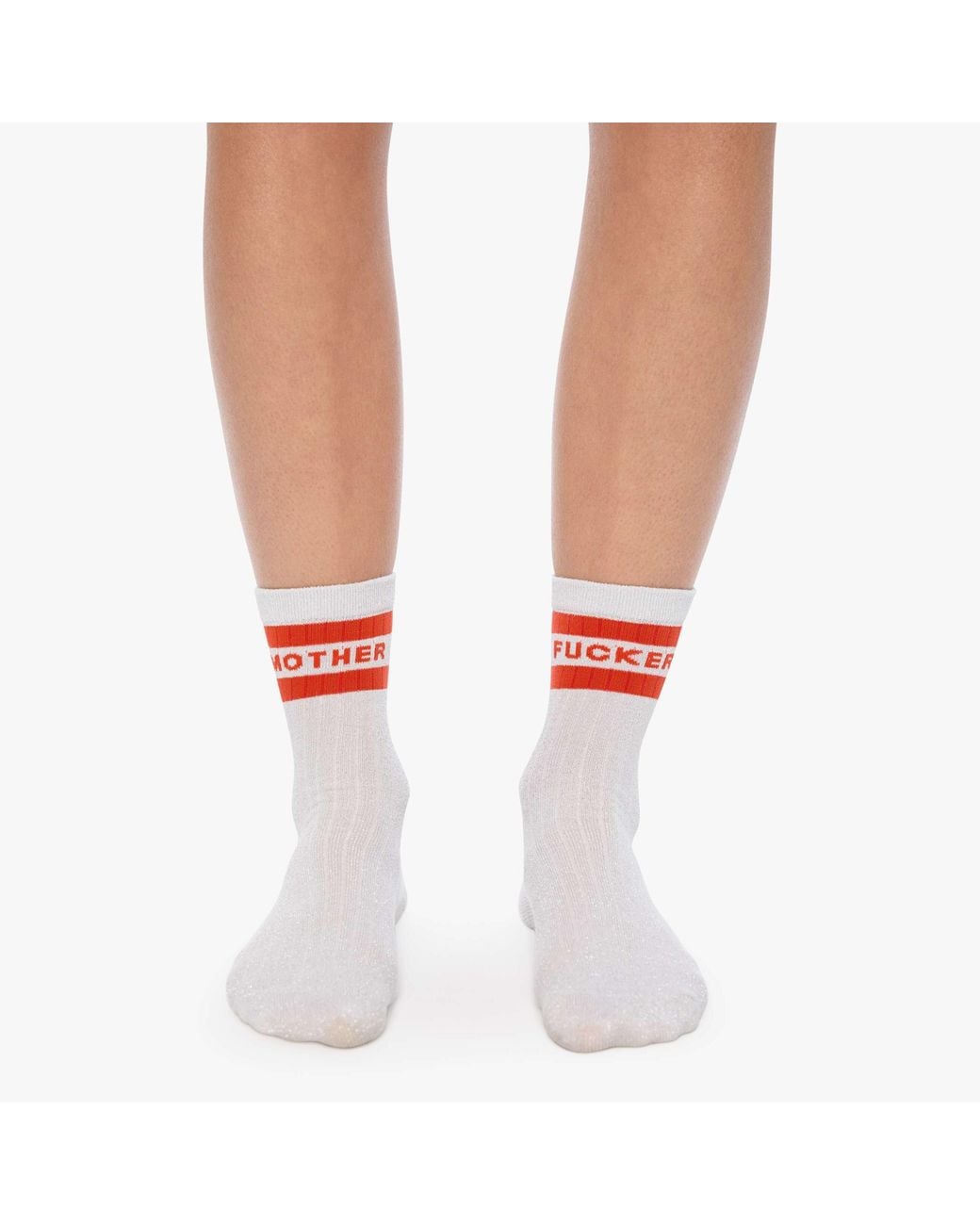 Mother White The Half-Step Star Dust Socks