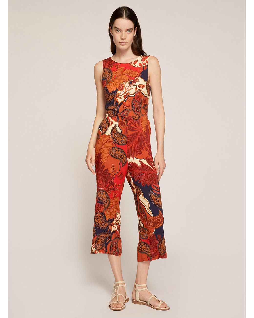 Tuta cropped fantasia cashmere di m tivi in Arancione Lyst