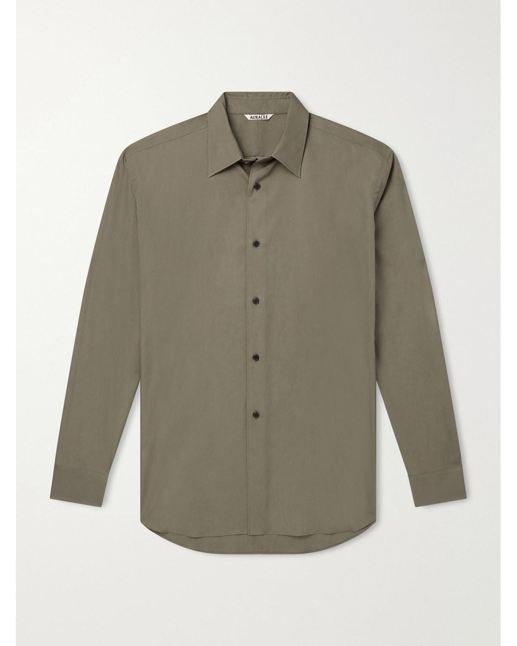 Auralee Gray Finx Cotton-Poplin Shirt for men