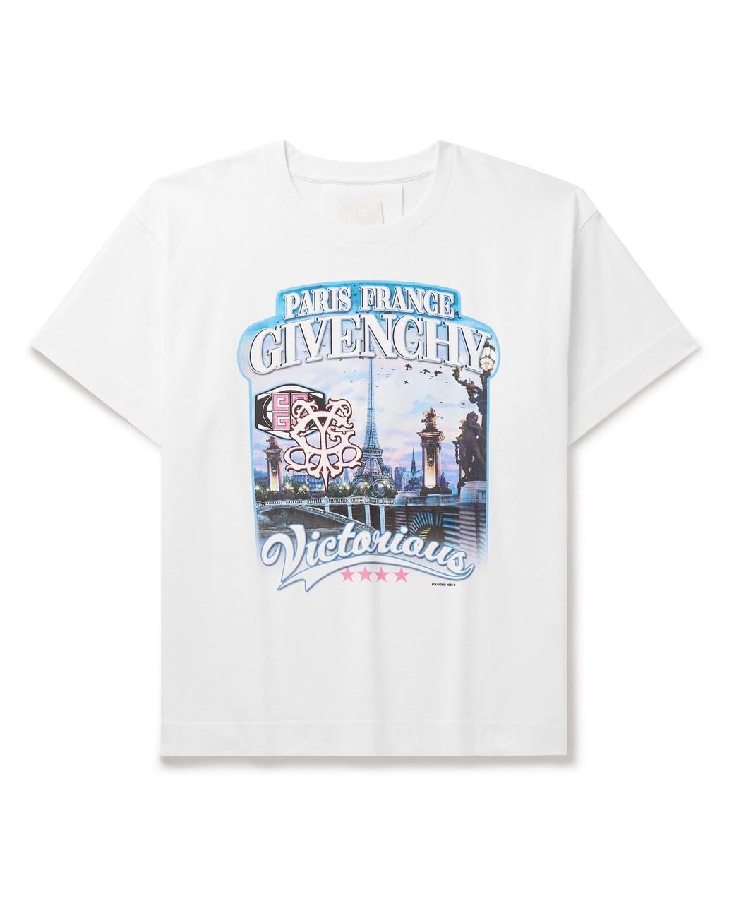 GIVENCHY☆CUBAN VINTAGE LOGO PRINT JERSEY T-SHIRT / white givenchy-White-Logo-print-