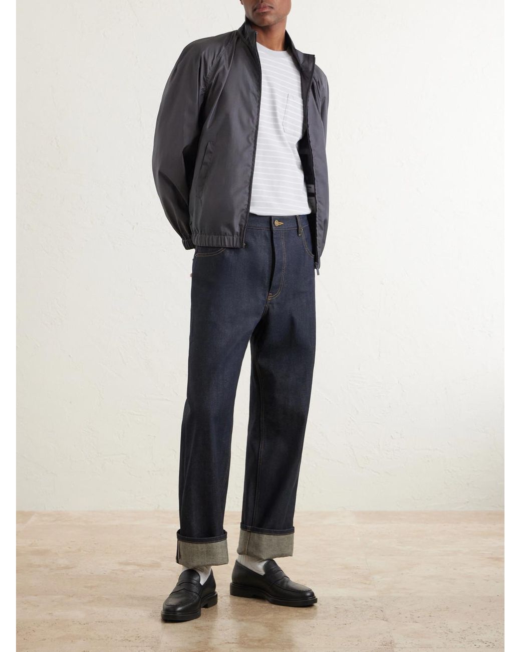 Thom Browne White Striped Cotton Jersey T-Shirt for men