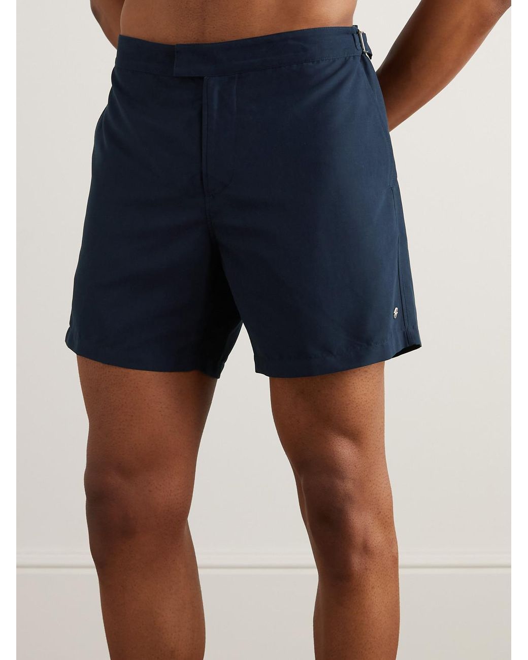 Loro Piana Blue Embellished Straight-Leg Mid-Length Swim Shorts for men
