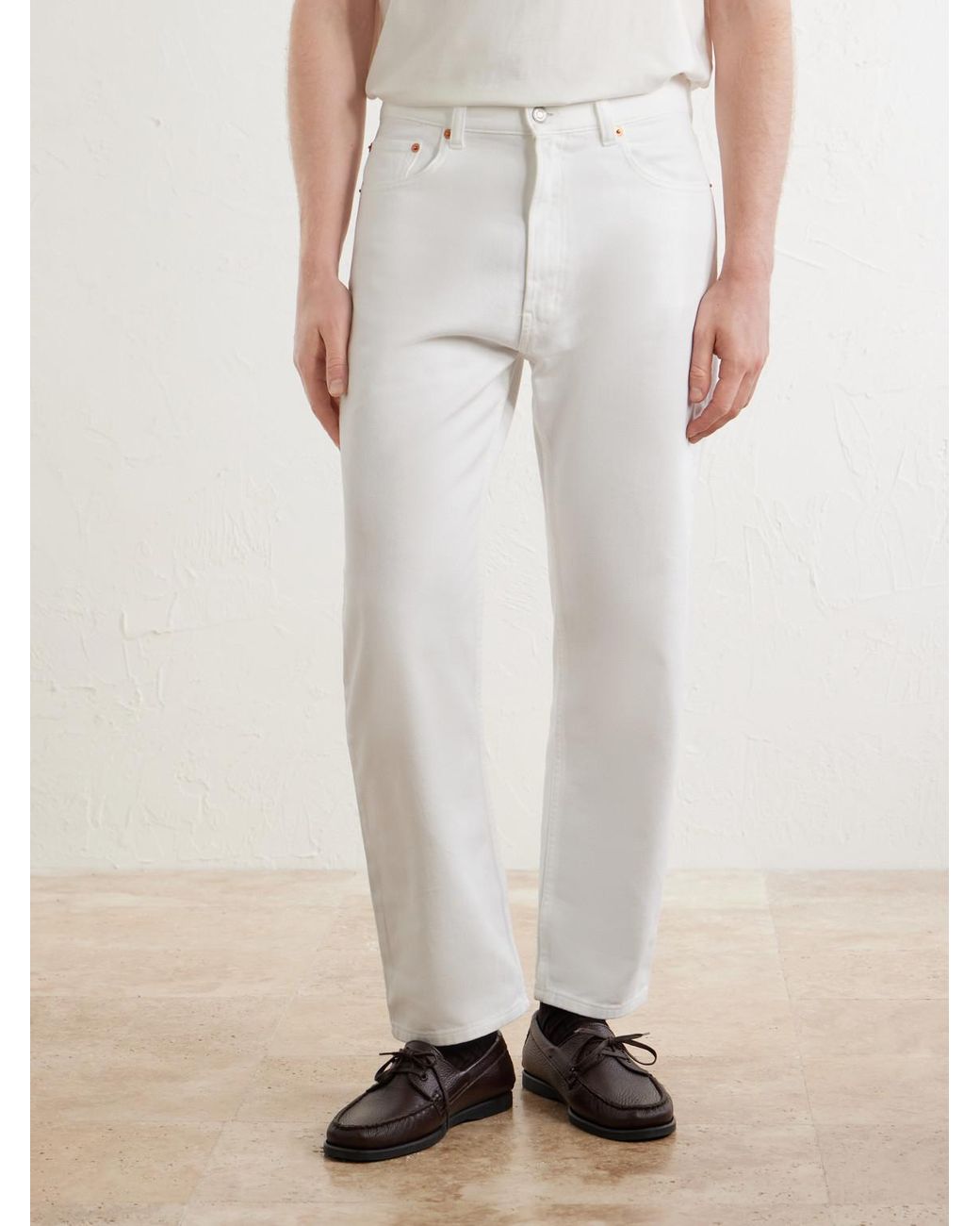 Ghiaia White Straight-Leg Jeans for men