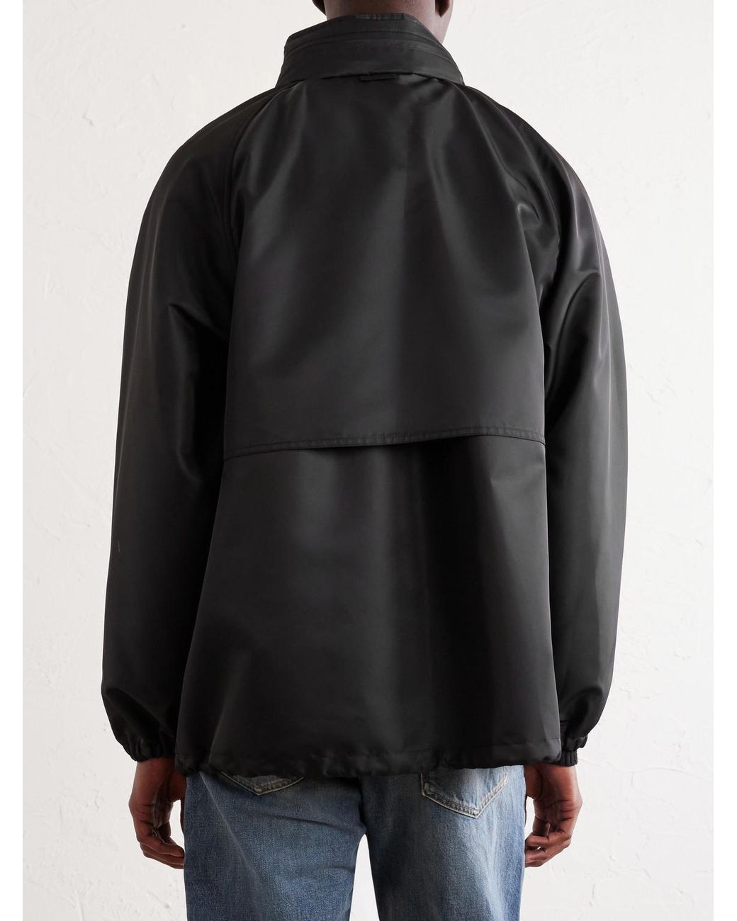 Saint Laurent Black Leather-trimmed Shell Jacket for men