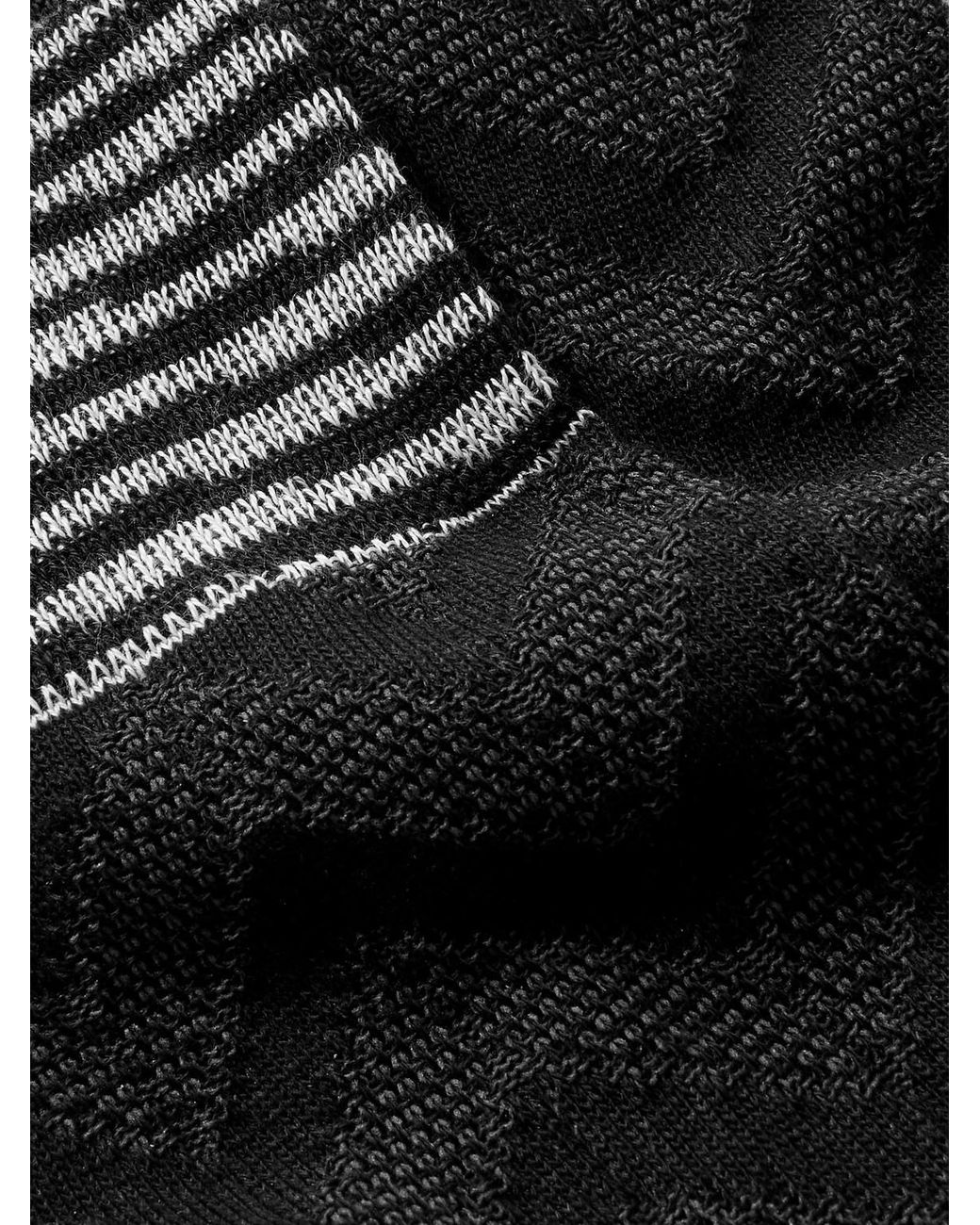 Missoni Black Three-Pack Crochet-Knit Cotton-Blend Socks for men